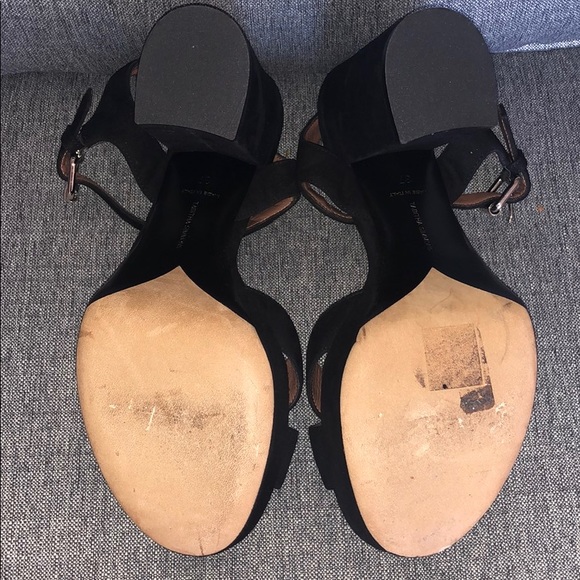 Like new black suede block heel platforms - Picture 5 of 5